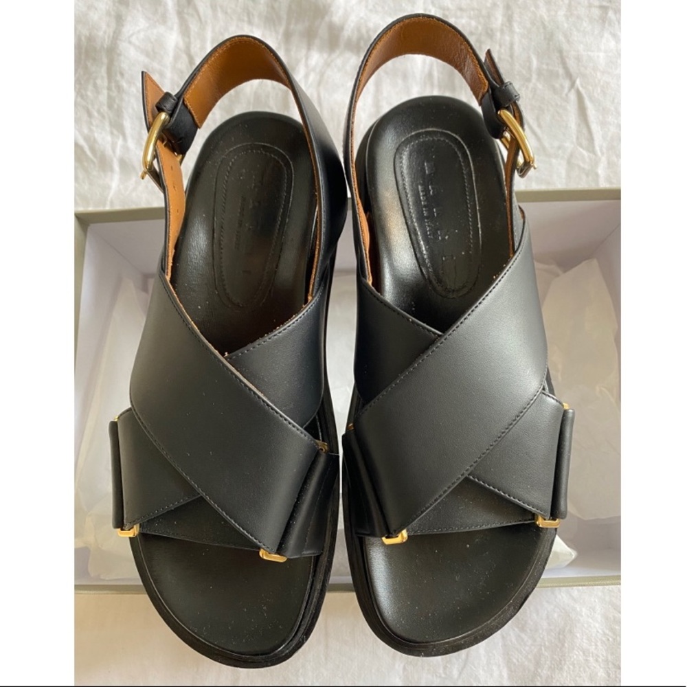 Marni Fusbett Leather Sandals
